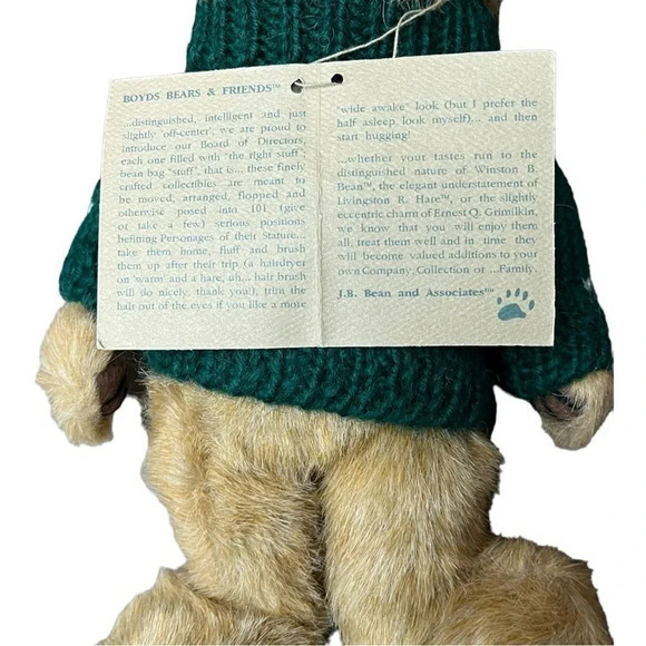 Boyds Bears Plush Casimir B Bean Retired Christmas Valentines 2 Sweaters 10" NWT - Picture 7 of 10